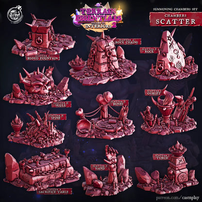 Summoning Chamber Set | TTRPG Scatter Diorama Dollhouse Miniature | Terrain Essentials