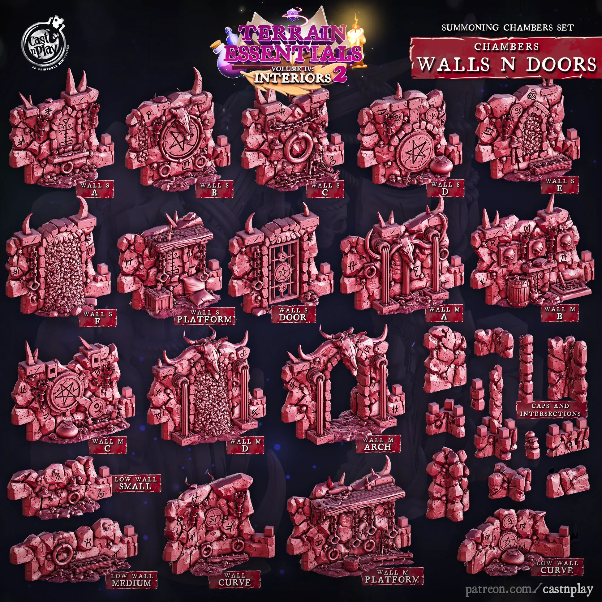 Summoning Chamber Set | TTRPG Scatter Diorama Dollhouse Miniature | Terrain Essentials