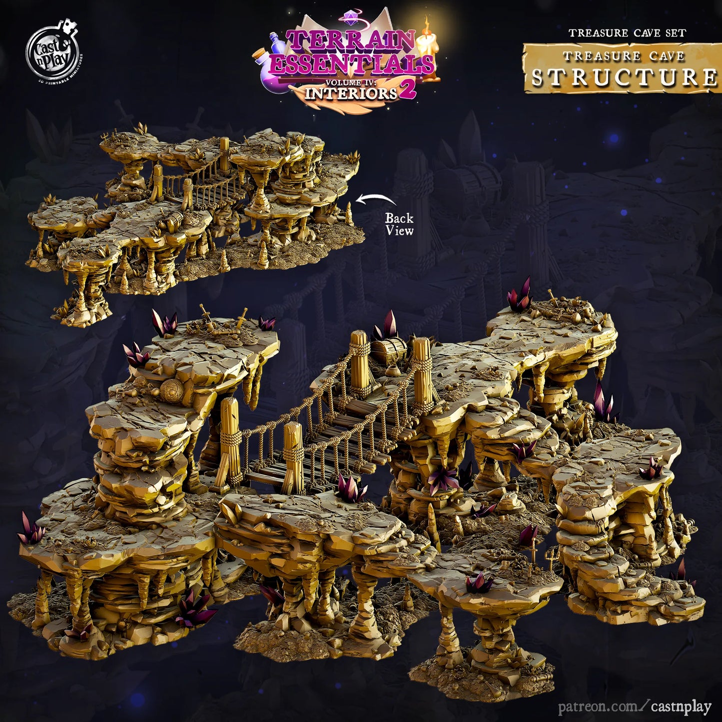 Treasure Cave Set | TTRPG Scatter Diorama Dollhouse Miniature | Terrain Essentials