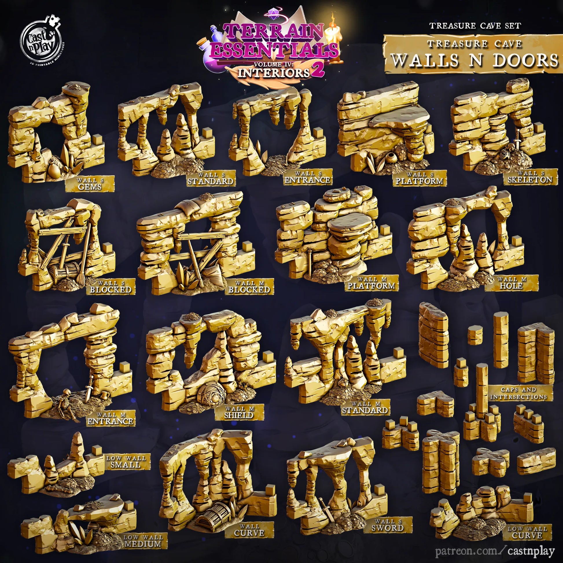 Treasure Cave Set | TTRPG Scatter Diorama Dollhouse Miniature | Terrain Essentials