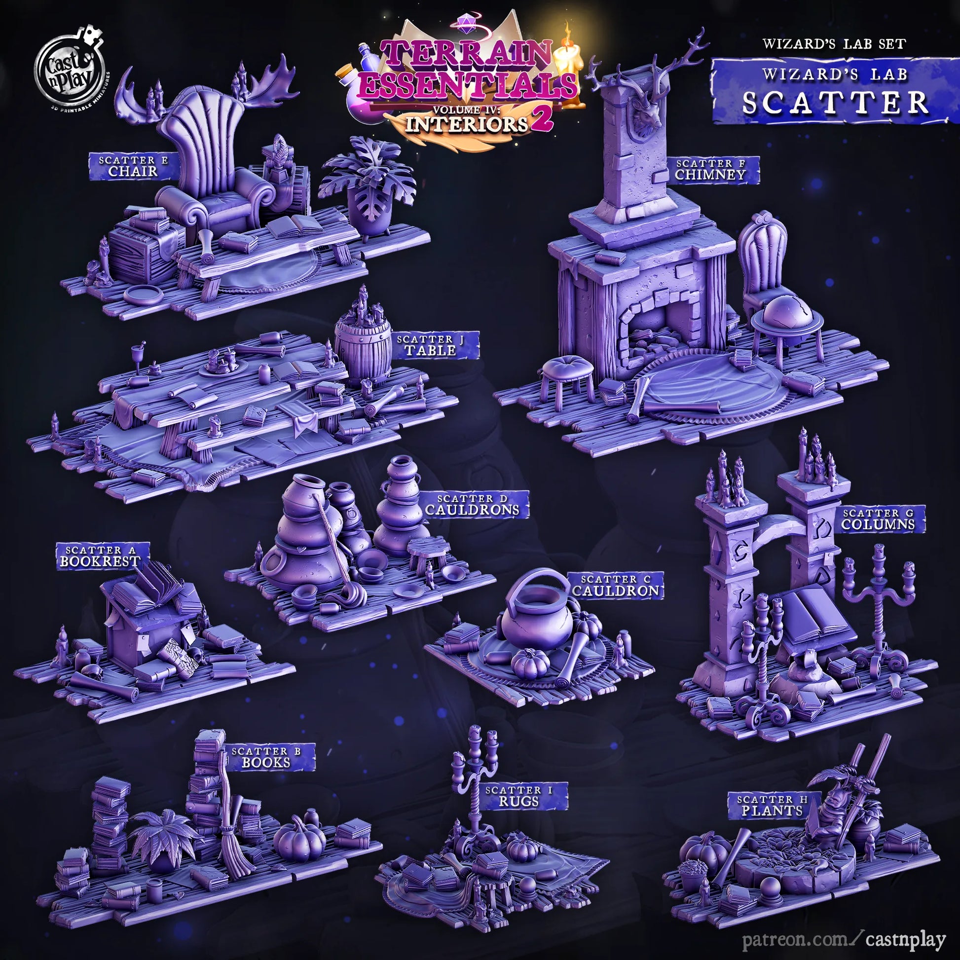 Wizards Lab Set | TTRPG Scatter Diorama Dollhouse Miniature | Terrain Essentials