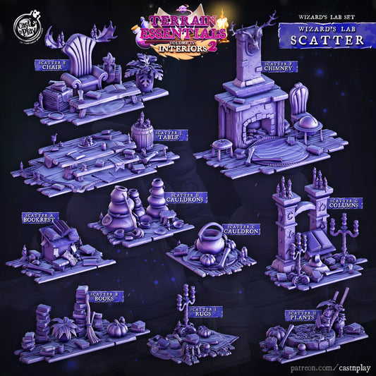 Wizards Lab Set | TTRPG Scatter Diorama Dollhouse Miniature | Terrain Essentials