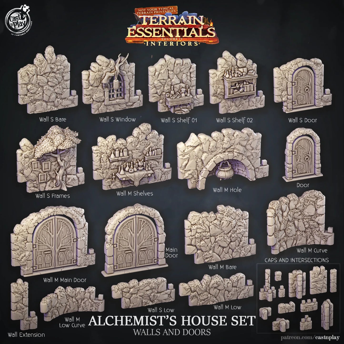 Alchemist House Set | TTRPG Scatter Diorama Dollhouse Miniature | Terrain Essentials