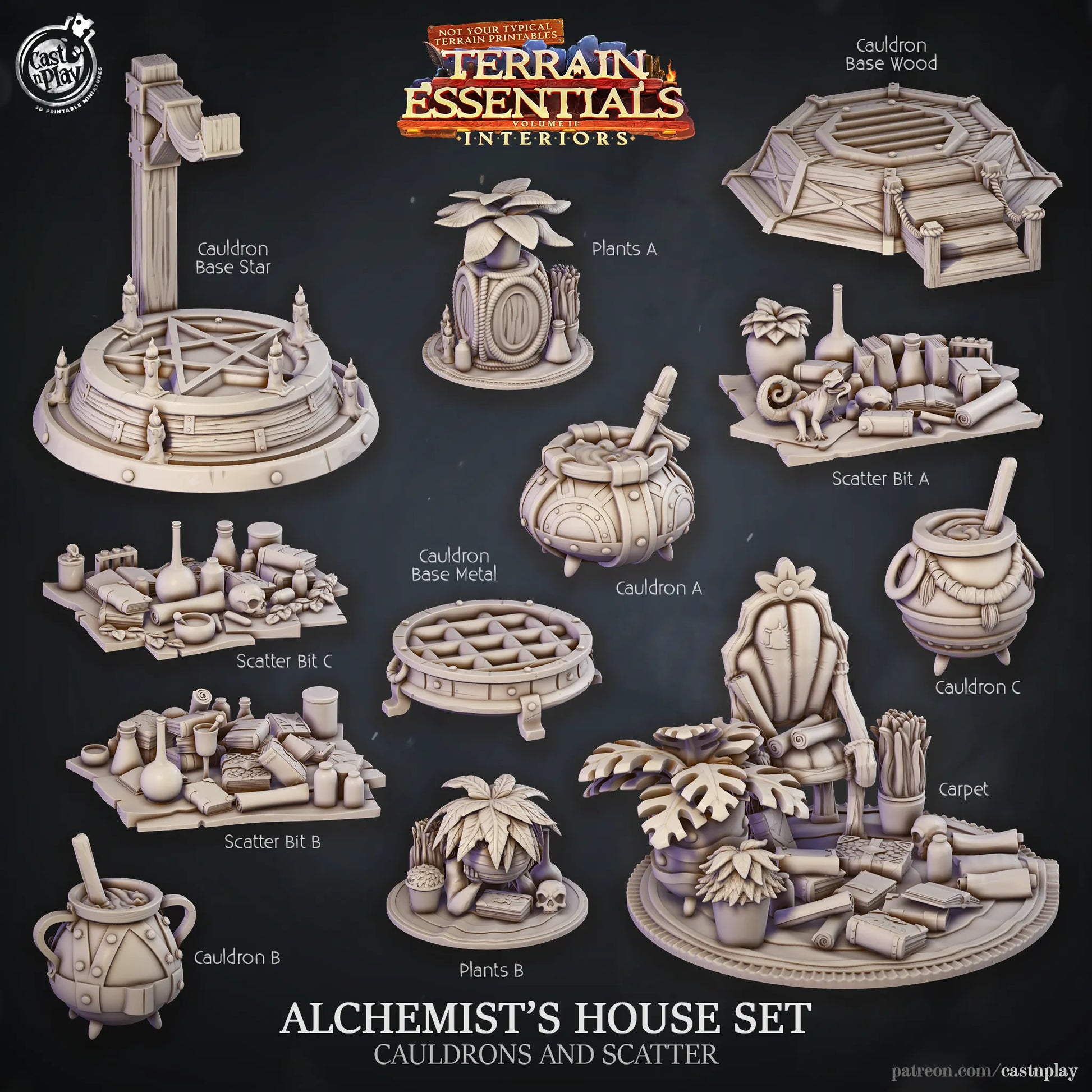 Alchemist House Set | TTRPG Scatter Diorama Dollhouse Miniature | Terrain Essentials