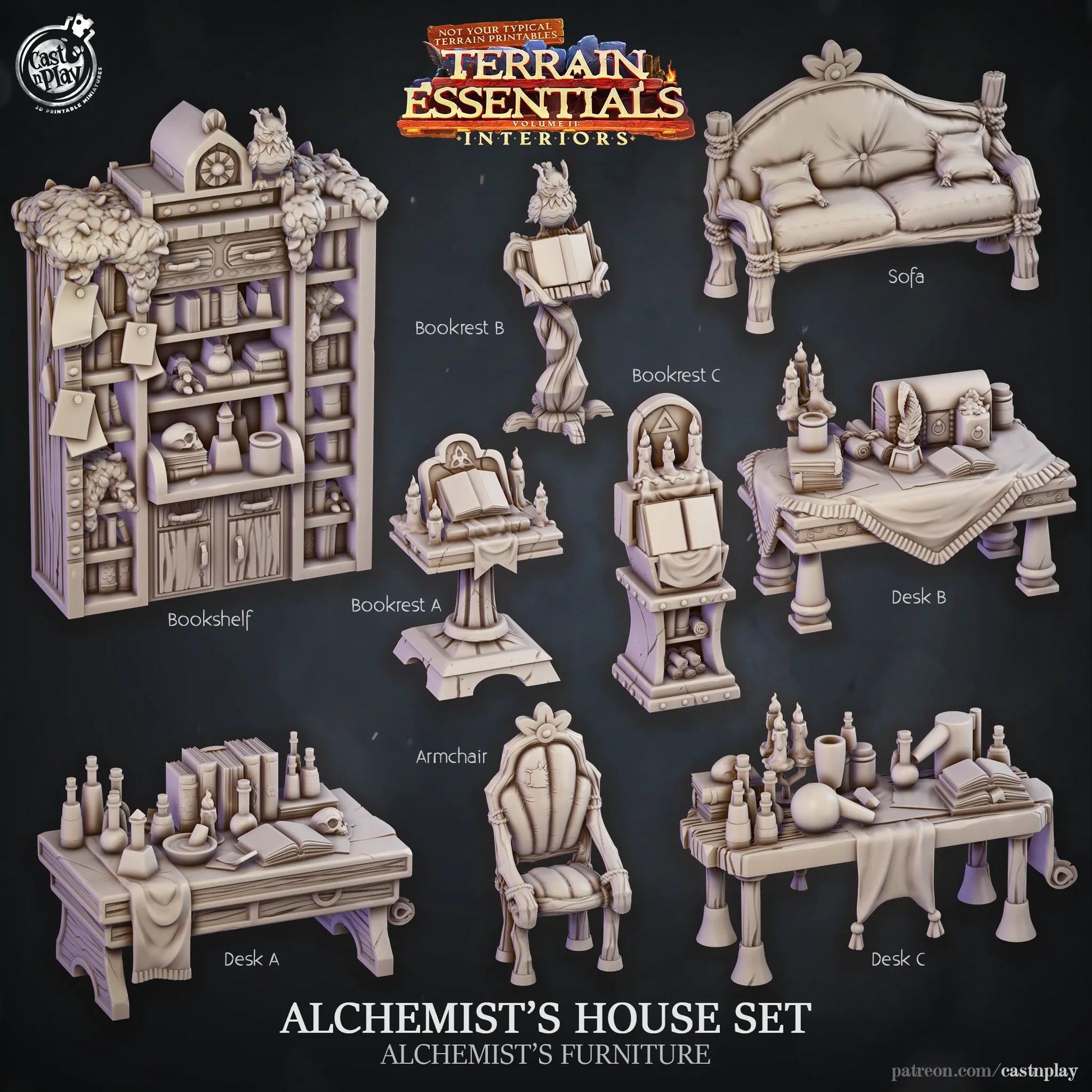 Alchemist House Set | TTRPG Scatter Diorama Dollhouse Miniature | Terrain Essentials
