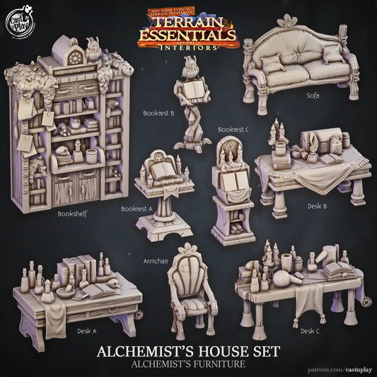 Alchemist House Set | TTRPG Scatter Diorama Dollhouse Miniature | Terrain Essentials