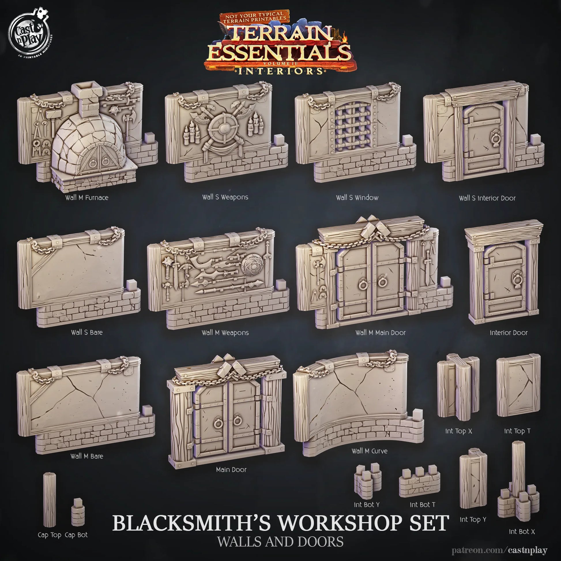 Blacksmith's Workshop Set | TTRPG Scatter Diorama Dollhouse Miniature | Terrain Essentials