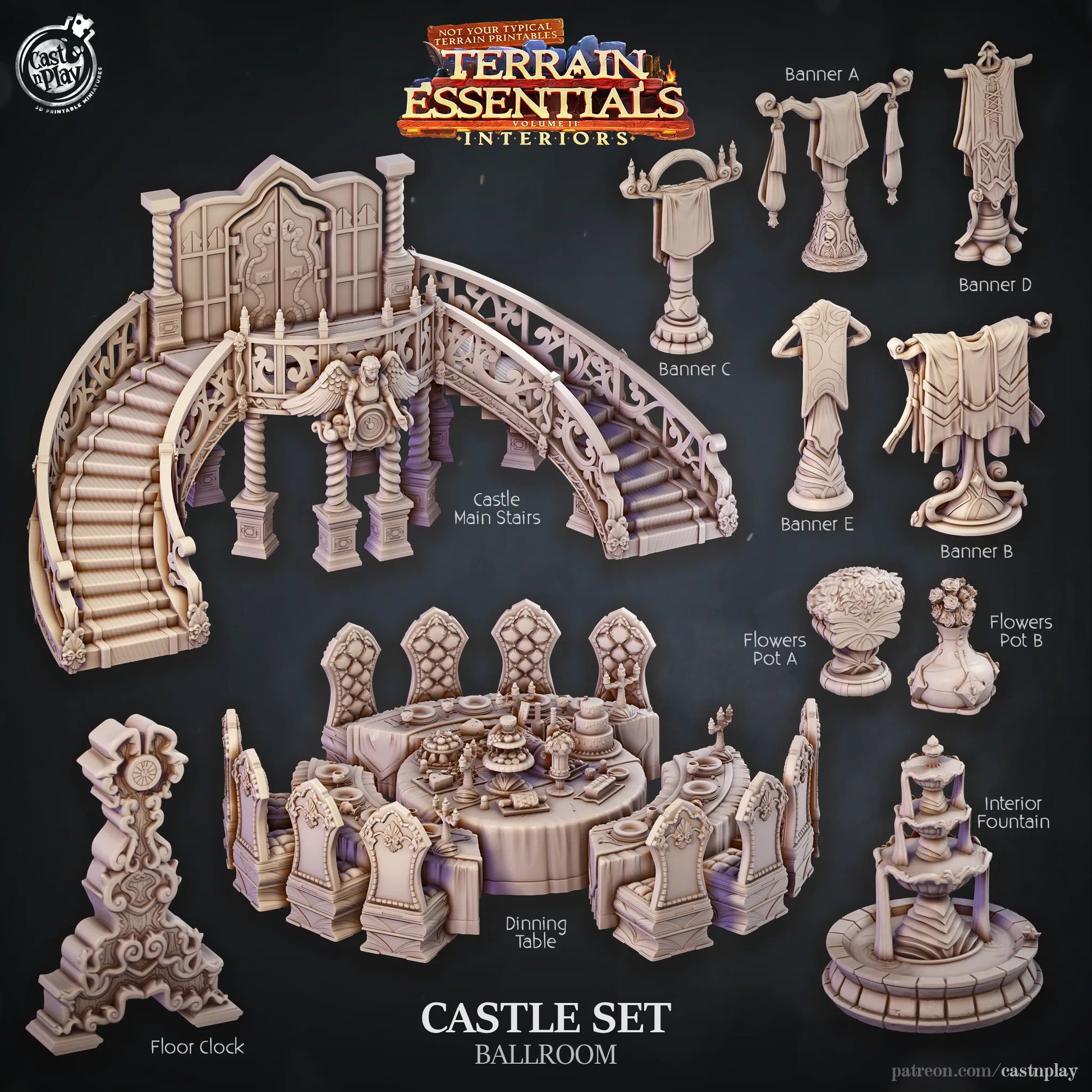 Castle Set | TTRPG Scatter Diorama Dollhouse Miniature | Terrain Essentials
