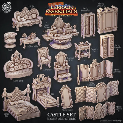 Castle Set | TTRPG Scatter Diorama Dollhouse Miniature | Terrain Essentials