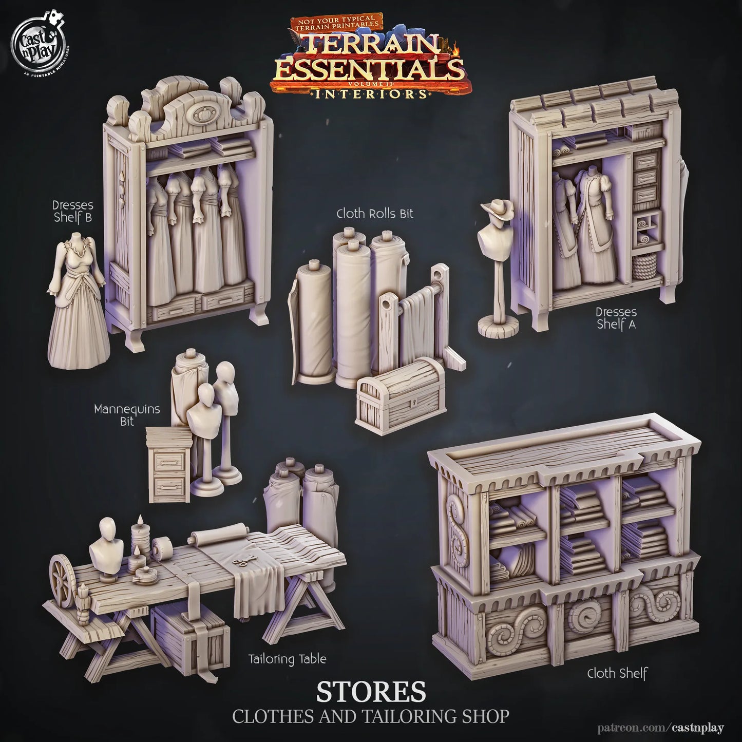 Shops Set | TTRPG Scatter Diorama Dollhouse Miniature | Terrain Essentials