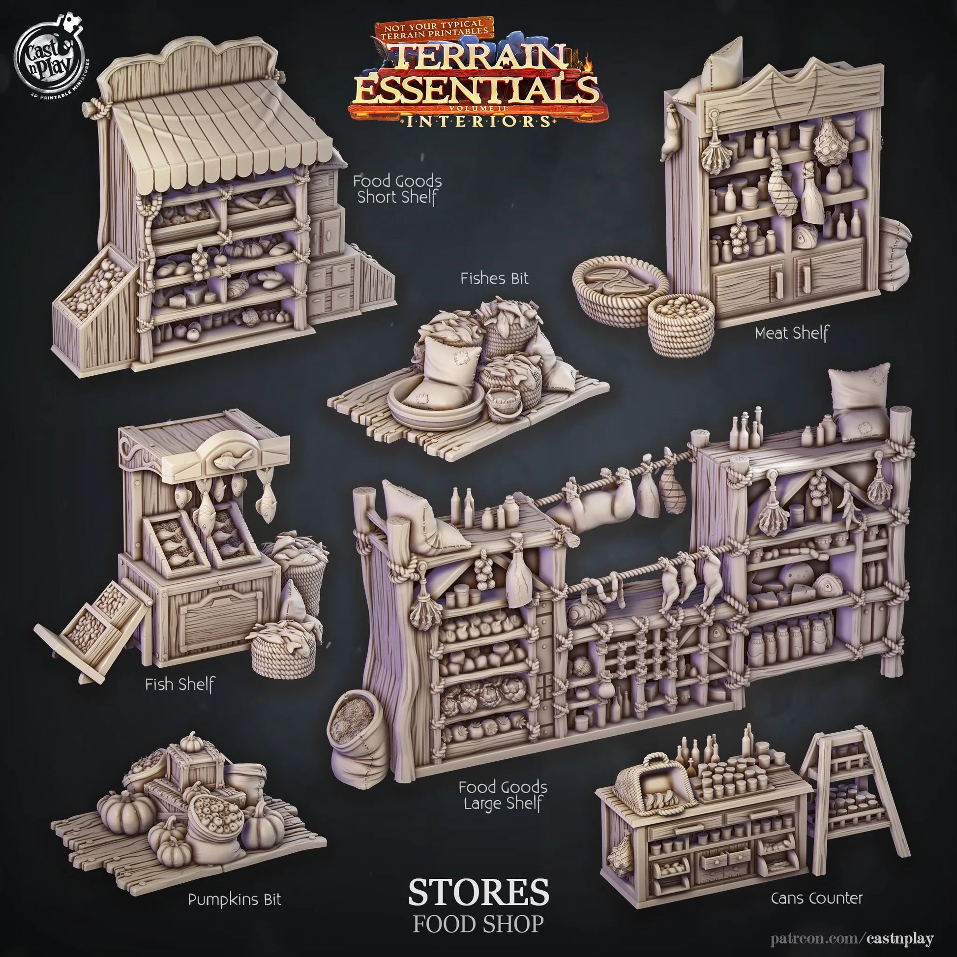 Shops Set | TTRPG Scatter Diorama Dollhouse Miniature | Terrain Essentials