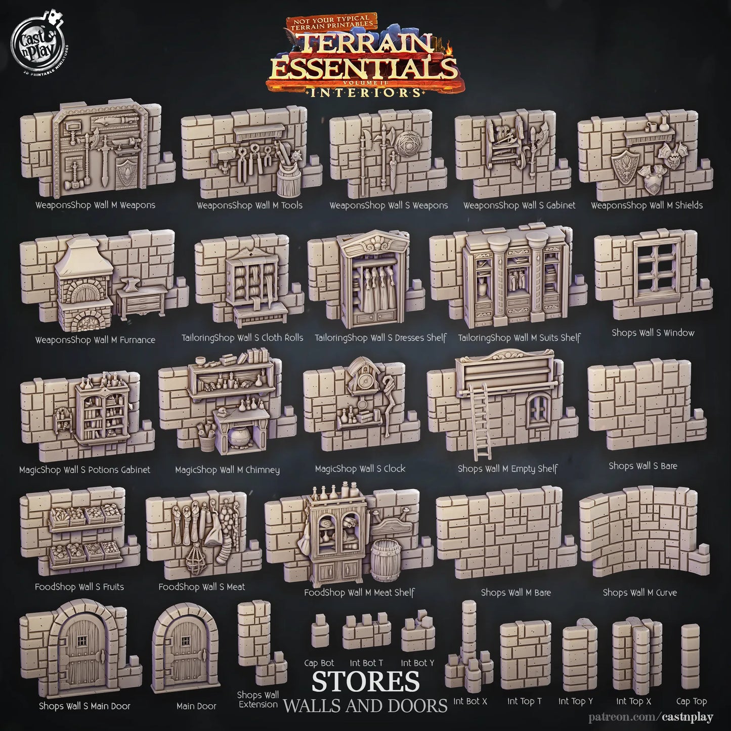 Shops Set | TTRPG Scatter Diorama Dollhouse Miniature | Terrain Essentials