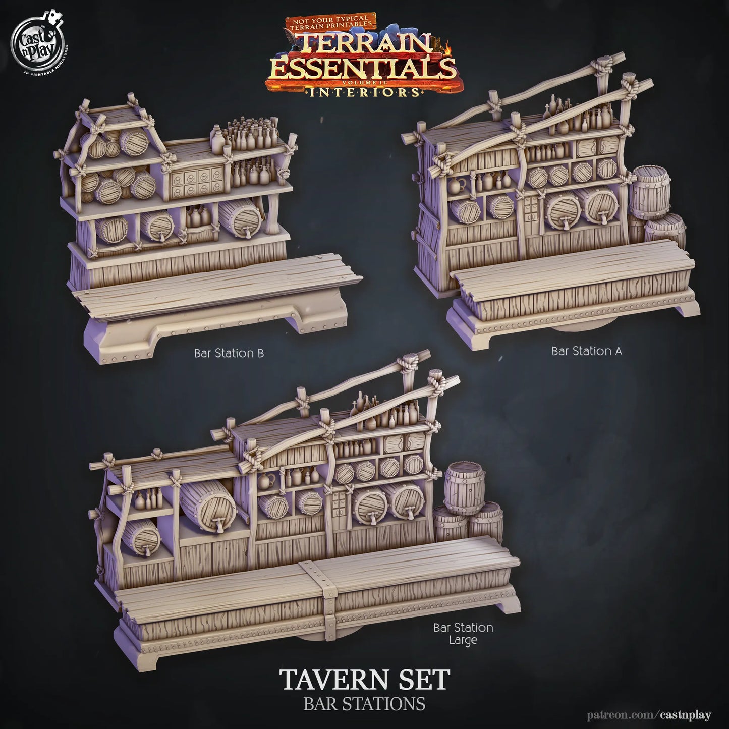 Tavern Set | TTRPG Scatter Diorama Dollhouse Miniature | Terrain Essentials