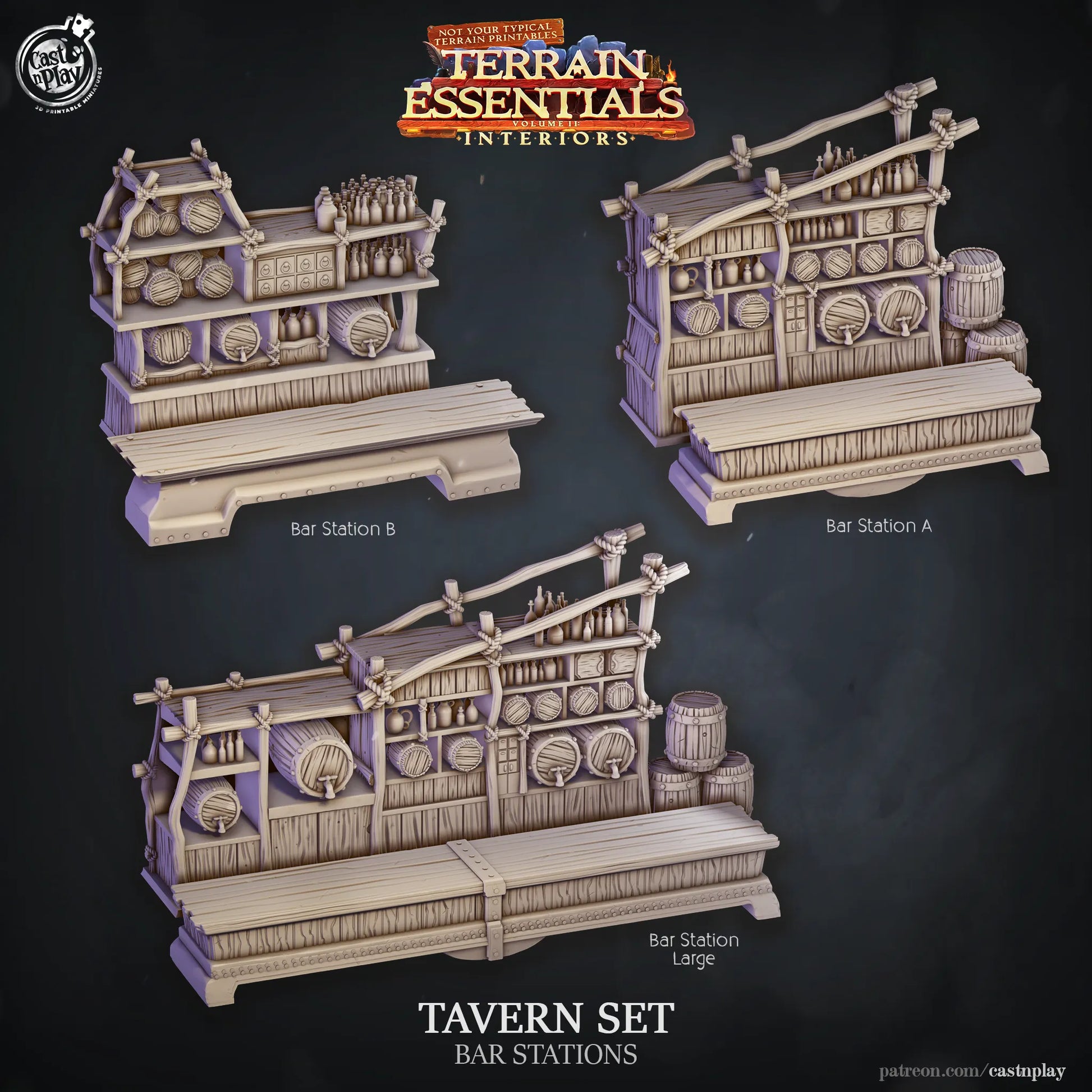Tavern Set | TTRPG Scatter Diorama Dollhouse Miniature | Terrain Essentials