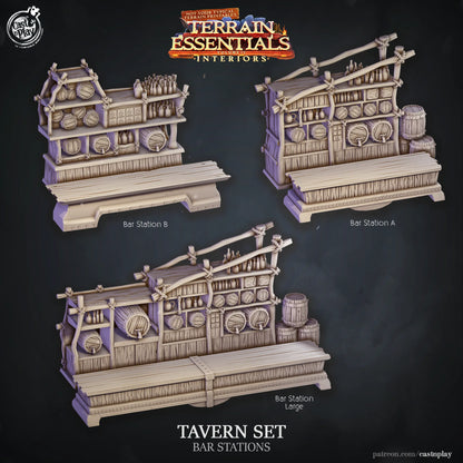 Tavern Set | TTRPG Scatter Diorama Dollhouse Miniature | Terrain Essentials