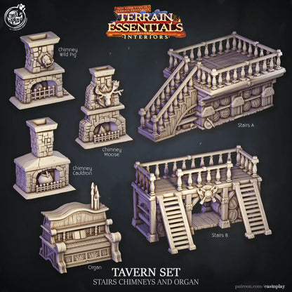 Tavern Set | TTRPG Scatter Diorama Dollhouse Miniature | Terrain Essentials