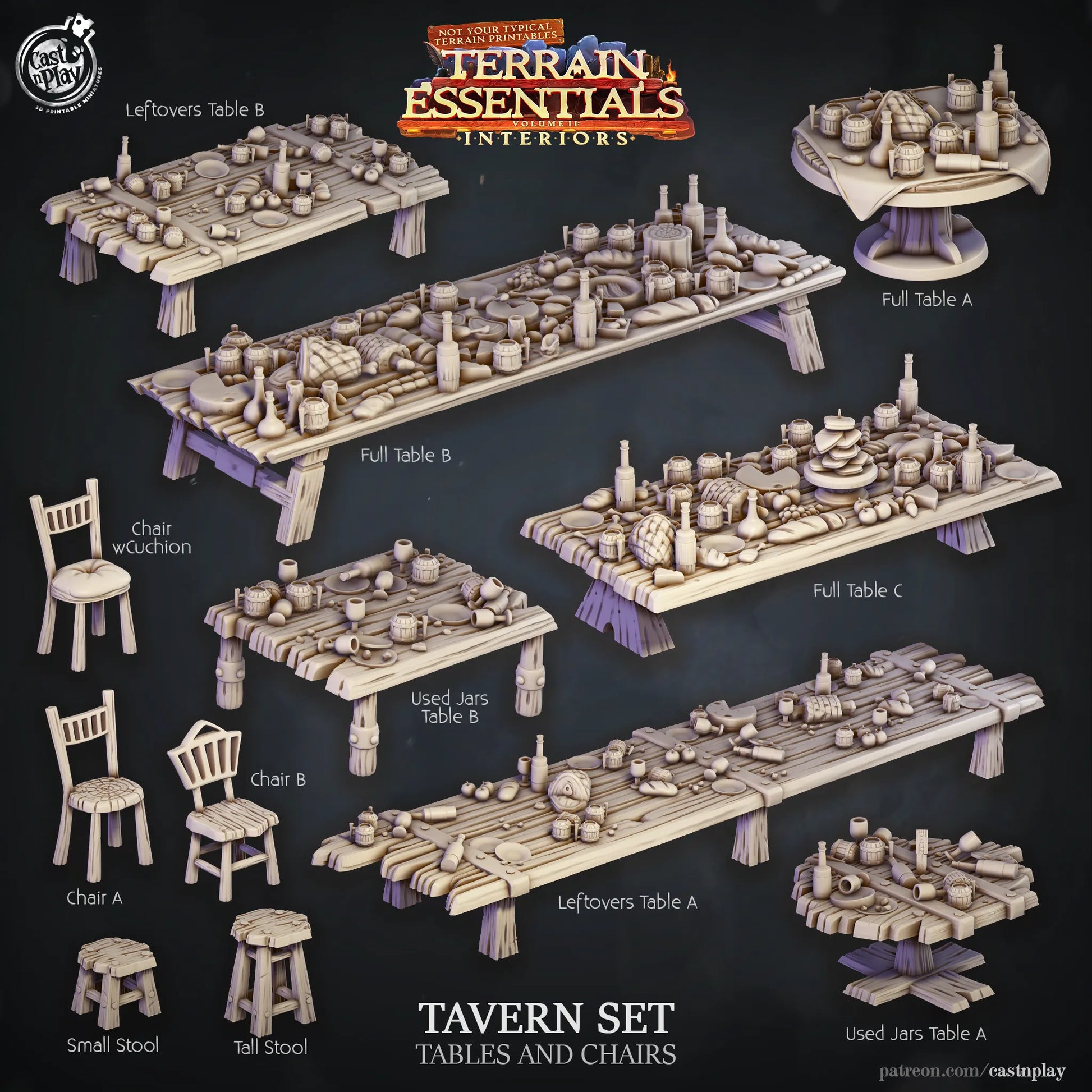 Tavern Set | TTRPG Scatter Diorama Dollhouse Miniature | Terrain Essentials