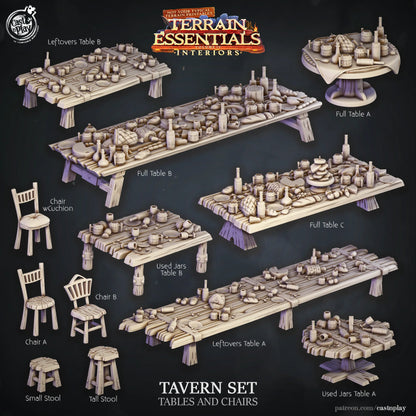 Tavern Set | TTRPG Scatter Diorama Dollhouse Miniature | Terrain Essentials