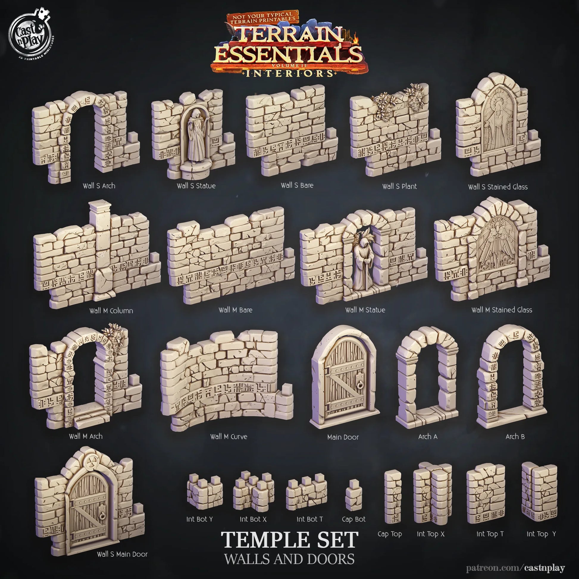 Temple Set | TTRPG Scatter Diorama Dollhouse Miniature | Terrain Essentials