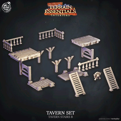 Tavern Set | TTRPG Scatter Diorama Dollhouse Miniature | Terrain Essentials