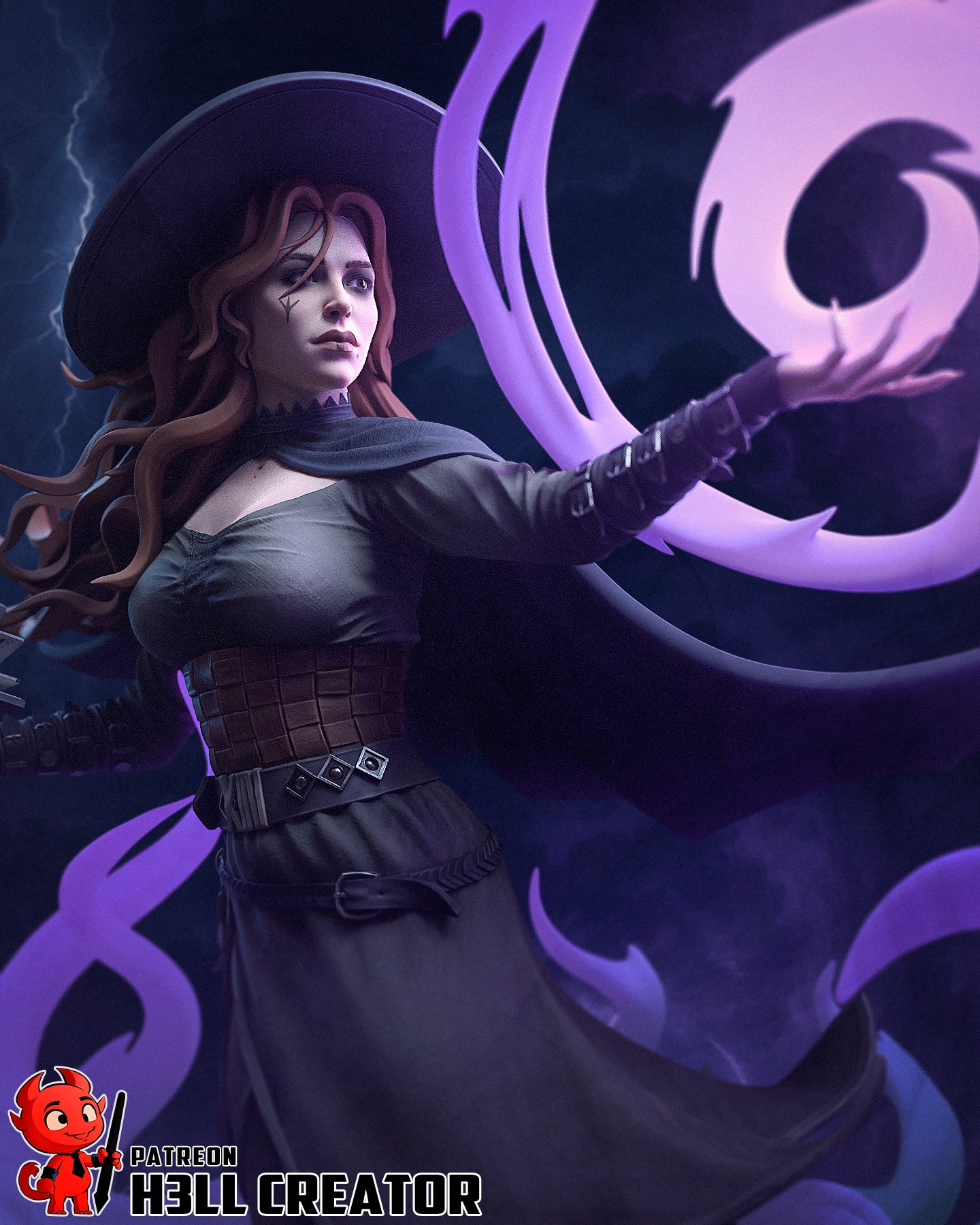 1:12 Mistress of Grand Arcana | Resin Garage Kit Figure Game Fan Art | h3LL creator