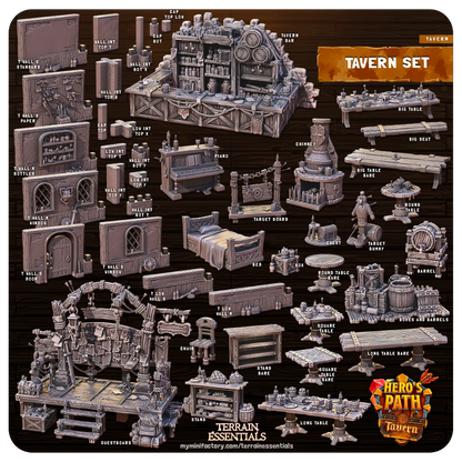 Tavern Set | TTRPG Scatter Diorama Dollhouse Miniature | Terrain Essentials