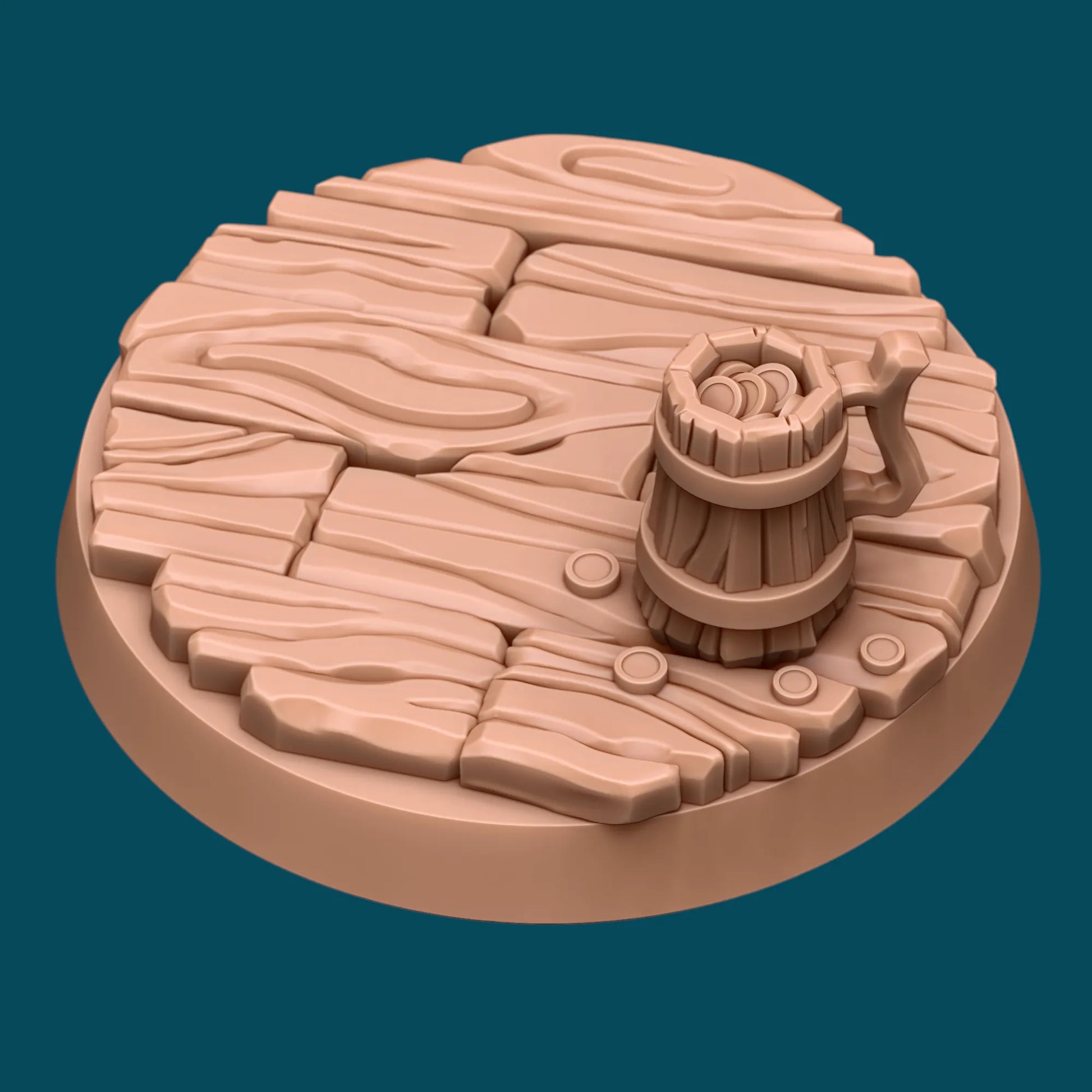 Tavern Floor Base | TTRPG Miniature Sculpted Base | Awkward Penguin's Minis