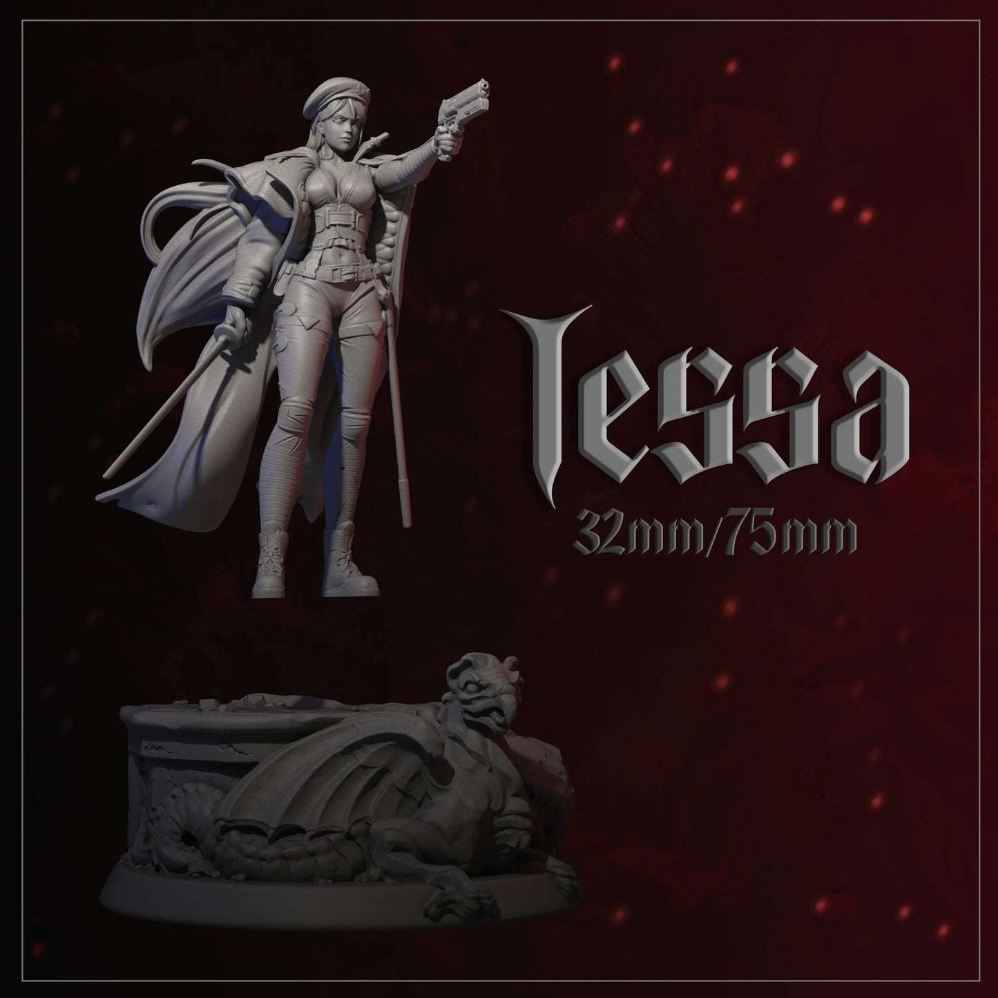 Tessa | Tabletop or Display Scale | D&D TTRPG Fantasy Miniature | Dungeons and Maidens