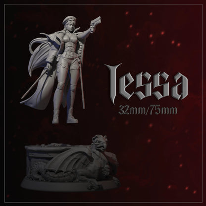 Tessa | Tabletop or Display Scale | D&D TTRPG Fantasy Miniature | Dungeons and Maidens