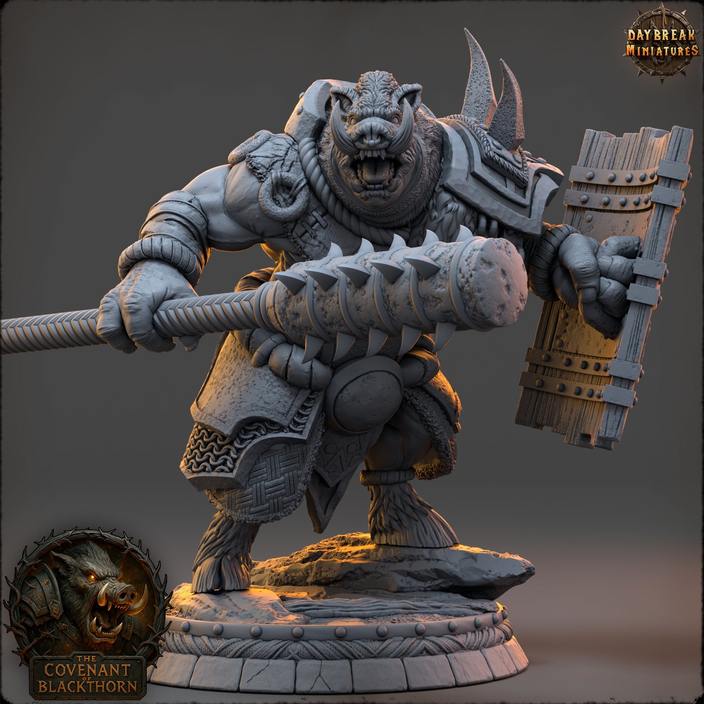 Boar Folk - The Covenant of Blackthorn | Tabletop or Display Scale | D&D Mini | Daybreak Miniatures