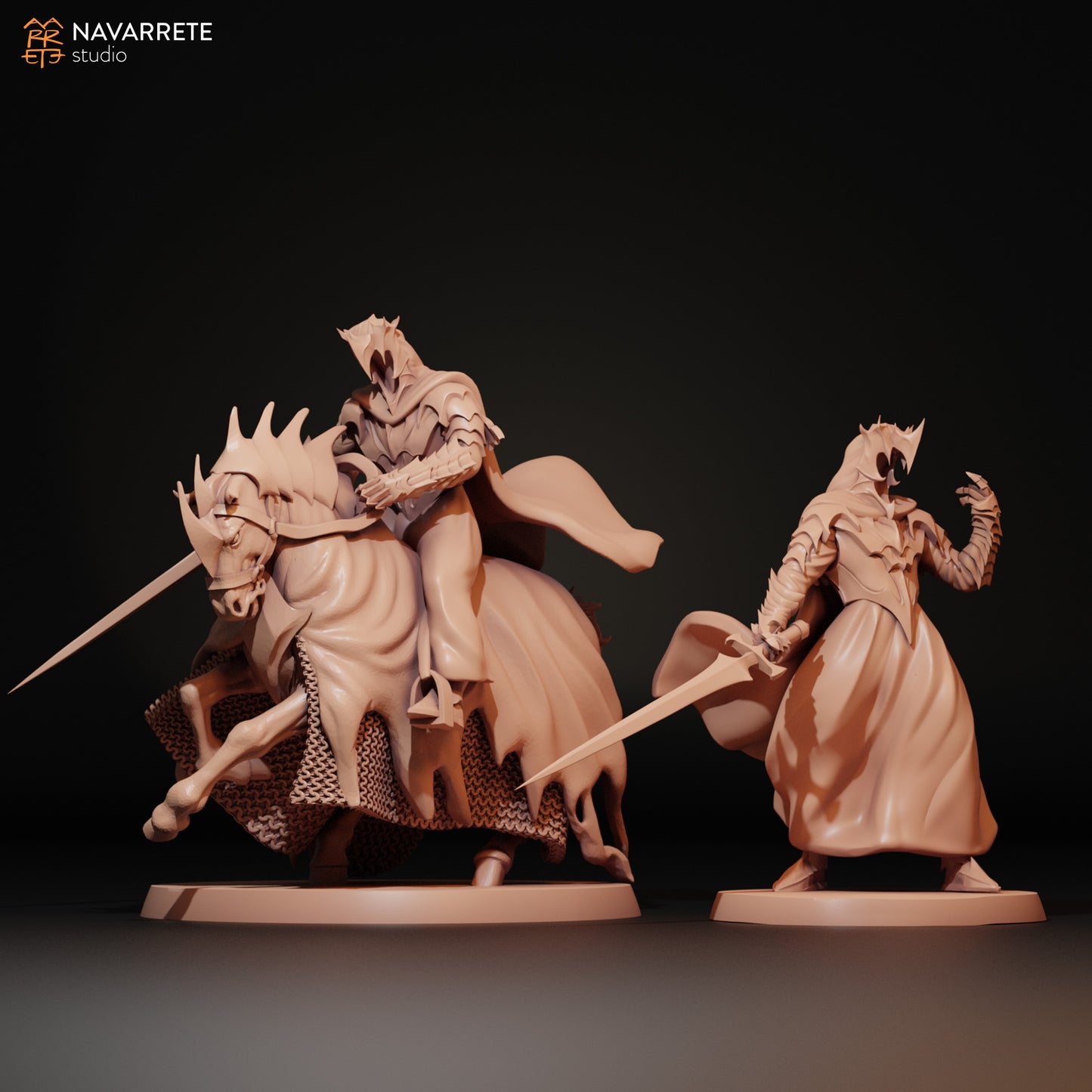 Detailed image of The Dark Lieutenant tabletop gaming miniature by Tattles Told 3D, featuring dark armor and intricate details.
