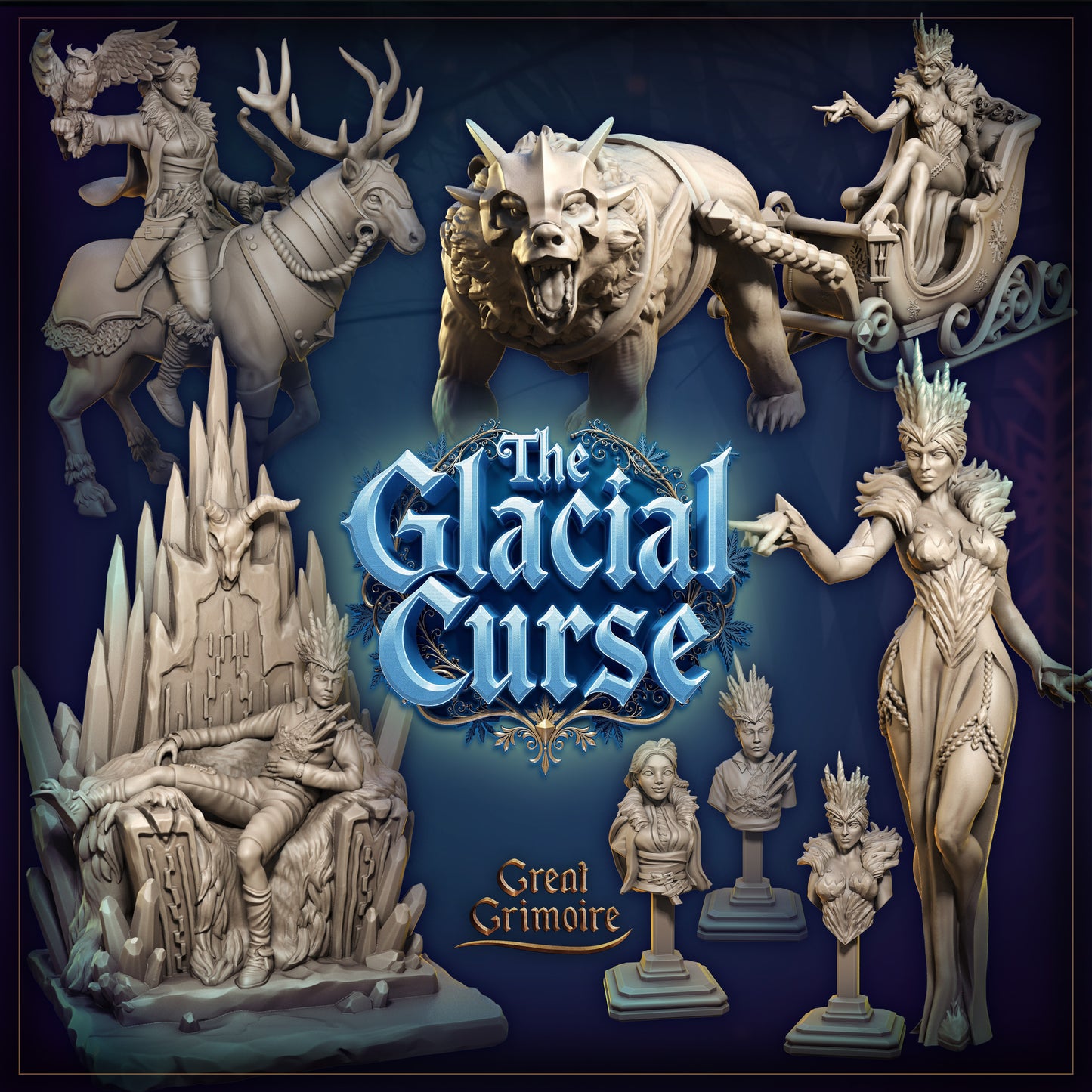 The Glacial Curse | Tabletop Gaming Miniatures Collection | Great Grimoire