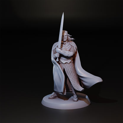 Miniature bust of The King from tabletop gaming, crafted by Tattles Told 3D, featuring detailed design on a neutral background.