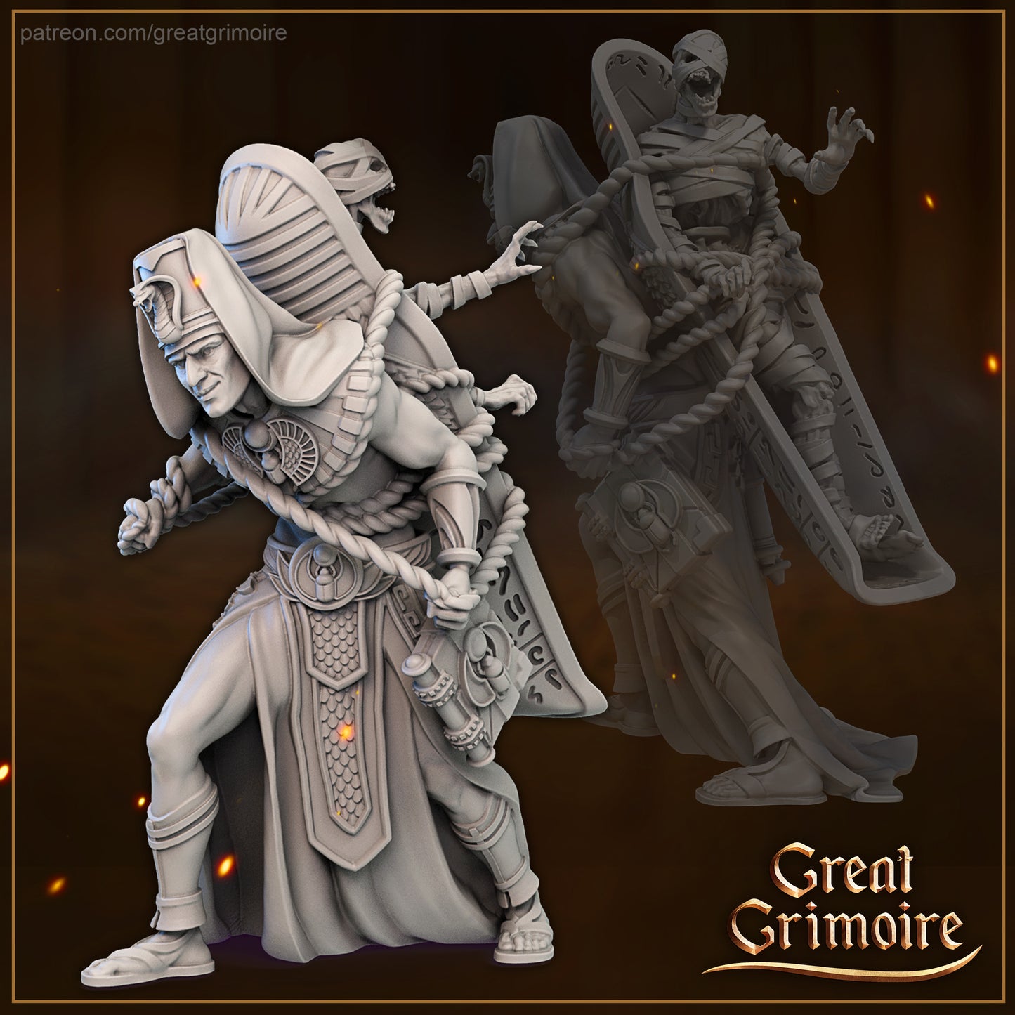 High Priests of Egypt, Mummy, Cult, Sacrifice | Road to the Afterlife | Tabletop Gaming Miniatures Collection | Great Grimoire