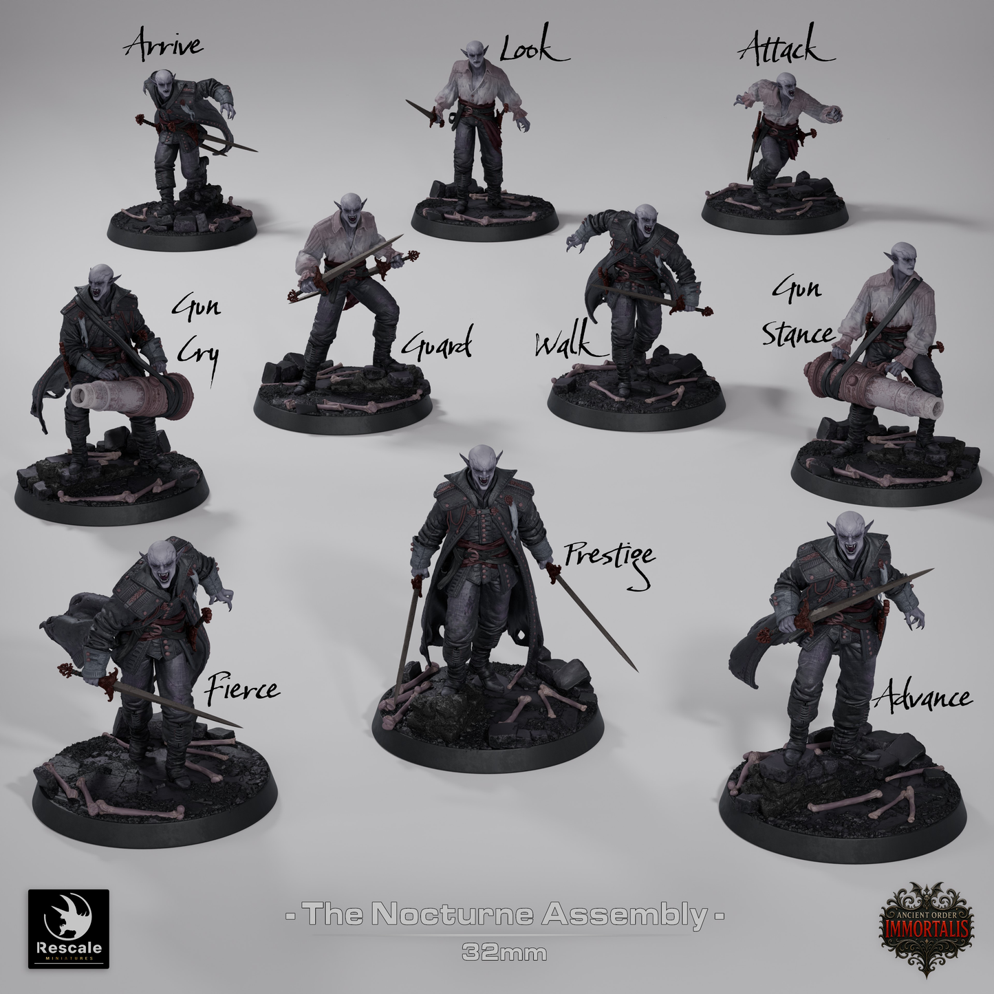 Nocturne Assembly, Ancient Order Immortalis | D&D TTRPG Miniature | Rescale Miniatures | 3D Print