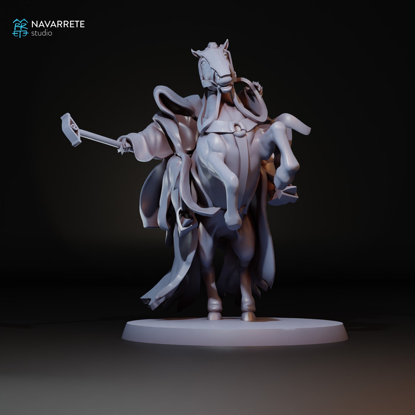 Detailed image of The Perpetual tabletop gaming miniature by Tattles Told 3D, featuring a horse figure on a scenic base.