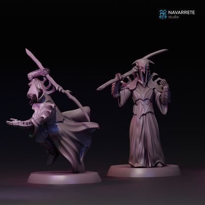 Detailed image of The Shadow Ruler miniature from Tattles Told 3D, designed for tabletop gaming, featuring intricate shadowy armor and pose.
