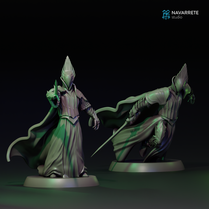 3D-printed tabletop gaming miniature of The Spectrum King by Tattles Told 3D, featuring vibrant colors and detailed design.
