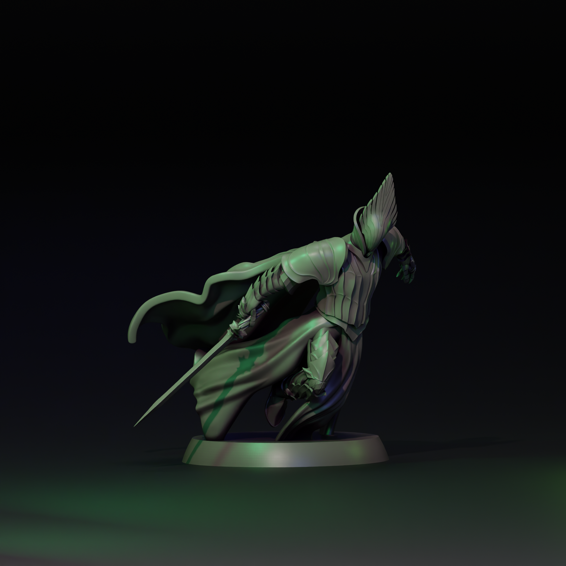 Colorful tabletop gaming miniature of The Spectrum King by Tattles Told 3D, featuring detailed design from Navarrete Studio.