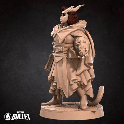 Bullet Heroes, Tiefling Cleric (Female) | D&D Pathfinder TTRPG Miniature | Bite the Bullet