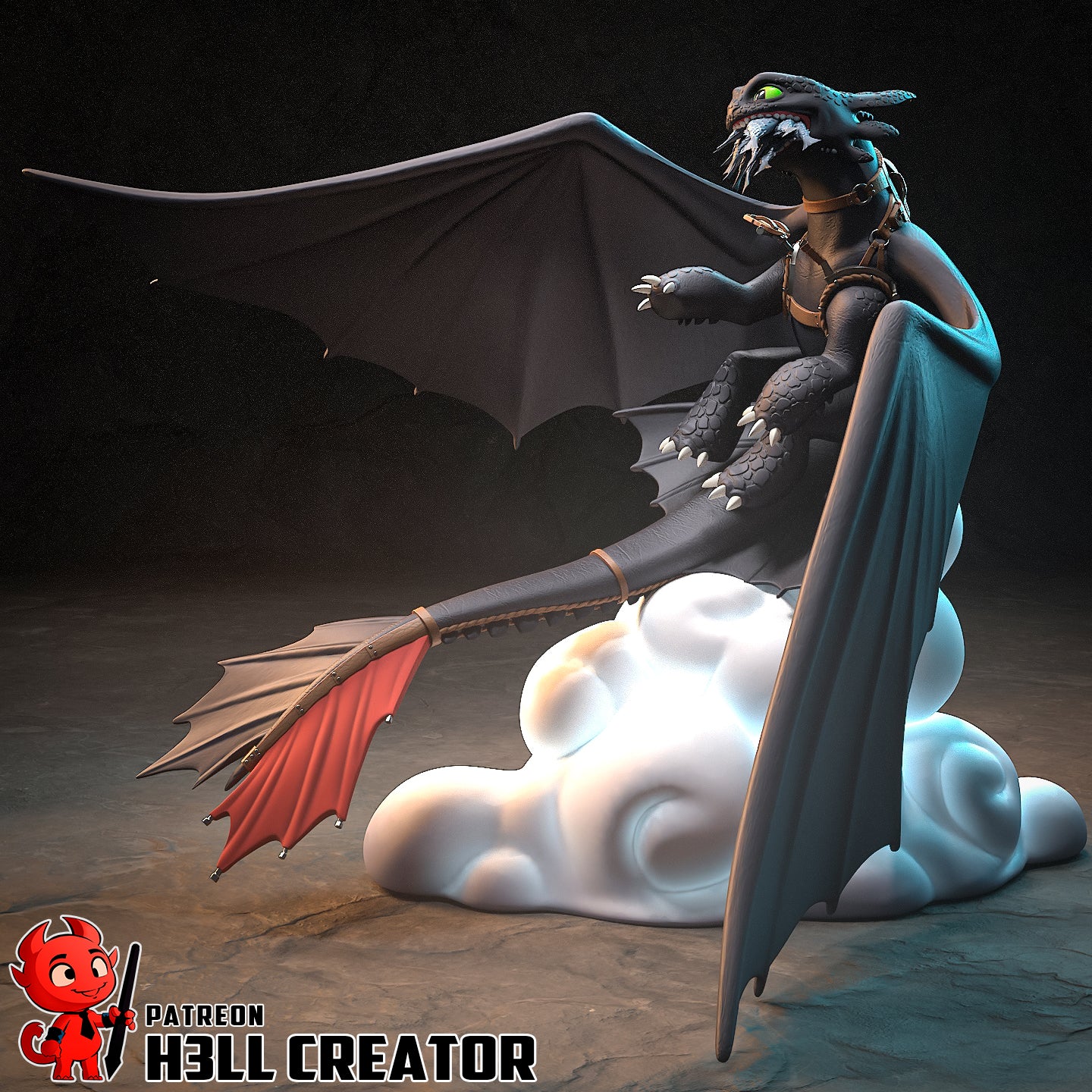 1:10 Night Dragon | Resin Garage Kit Figure Game Fan Art | h3LL creator