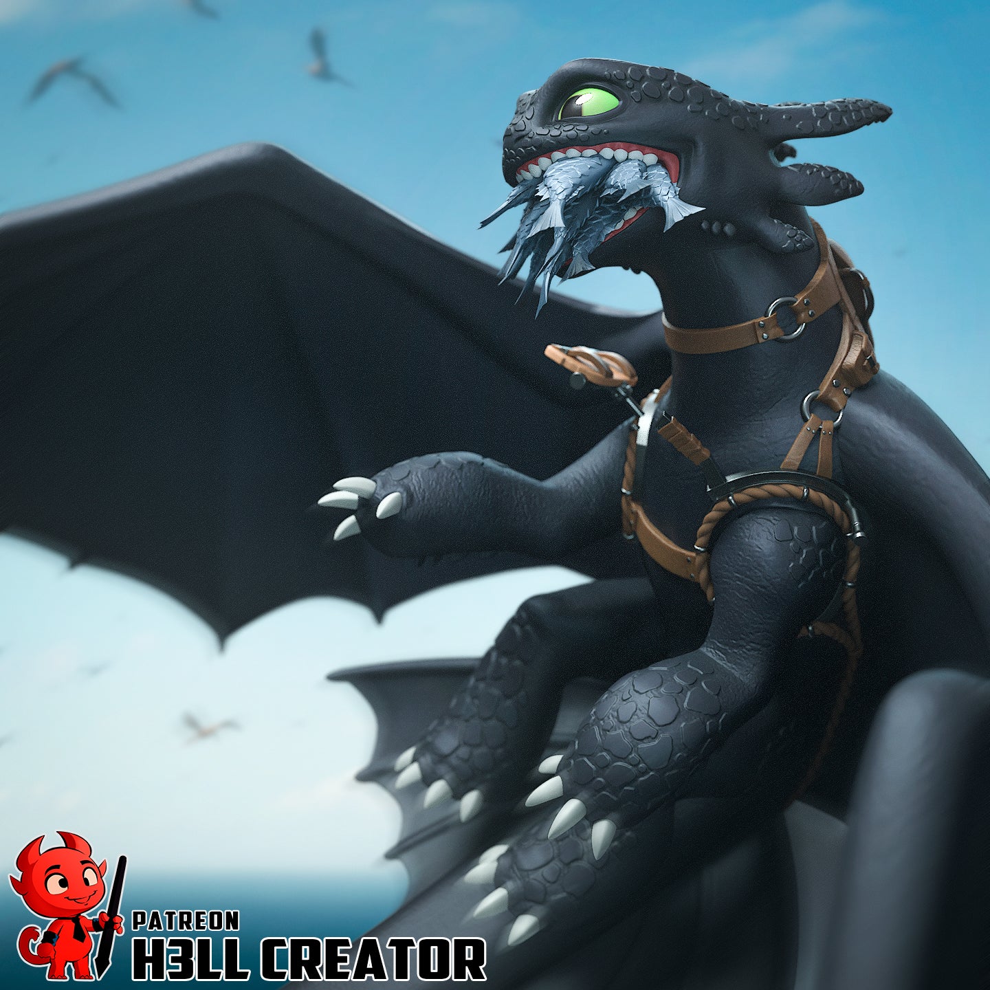 1:10 Night Dragon | Resin Garage Kit Figure Game Fan Art | h3LL creator