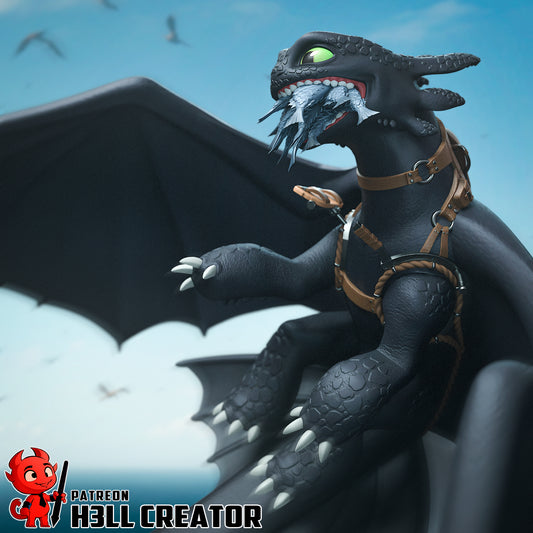 1:10 Night Dragon | Resin Garage Kit Figure Game Fan Art | h3LL creator