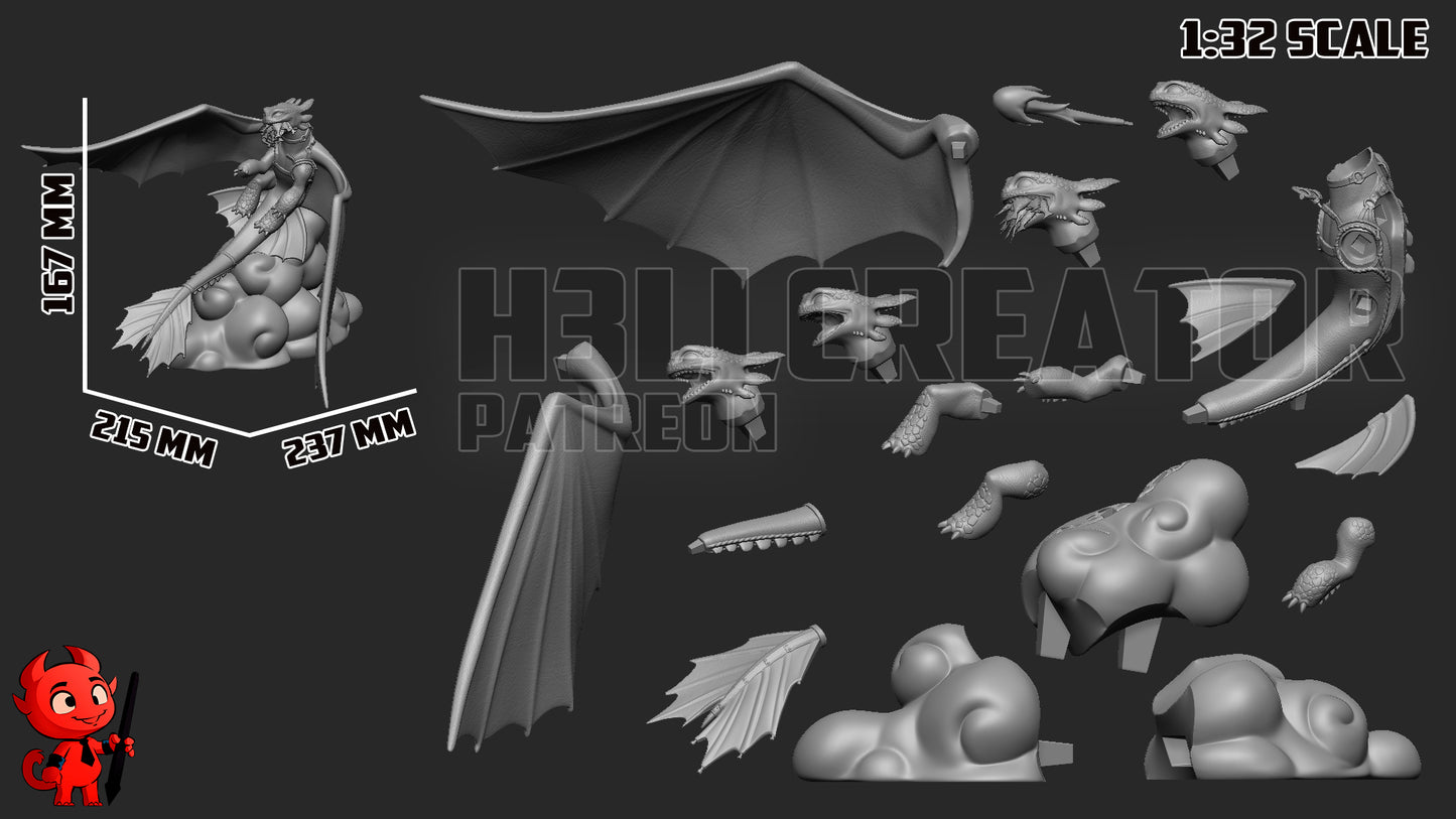 1:10 Night Dragon | Resin Garage Kit Figure Game Fan Art | h3LL creator
