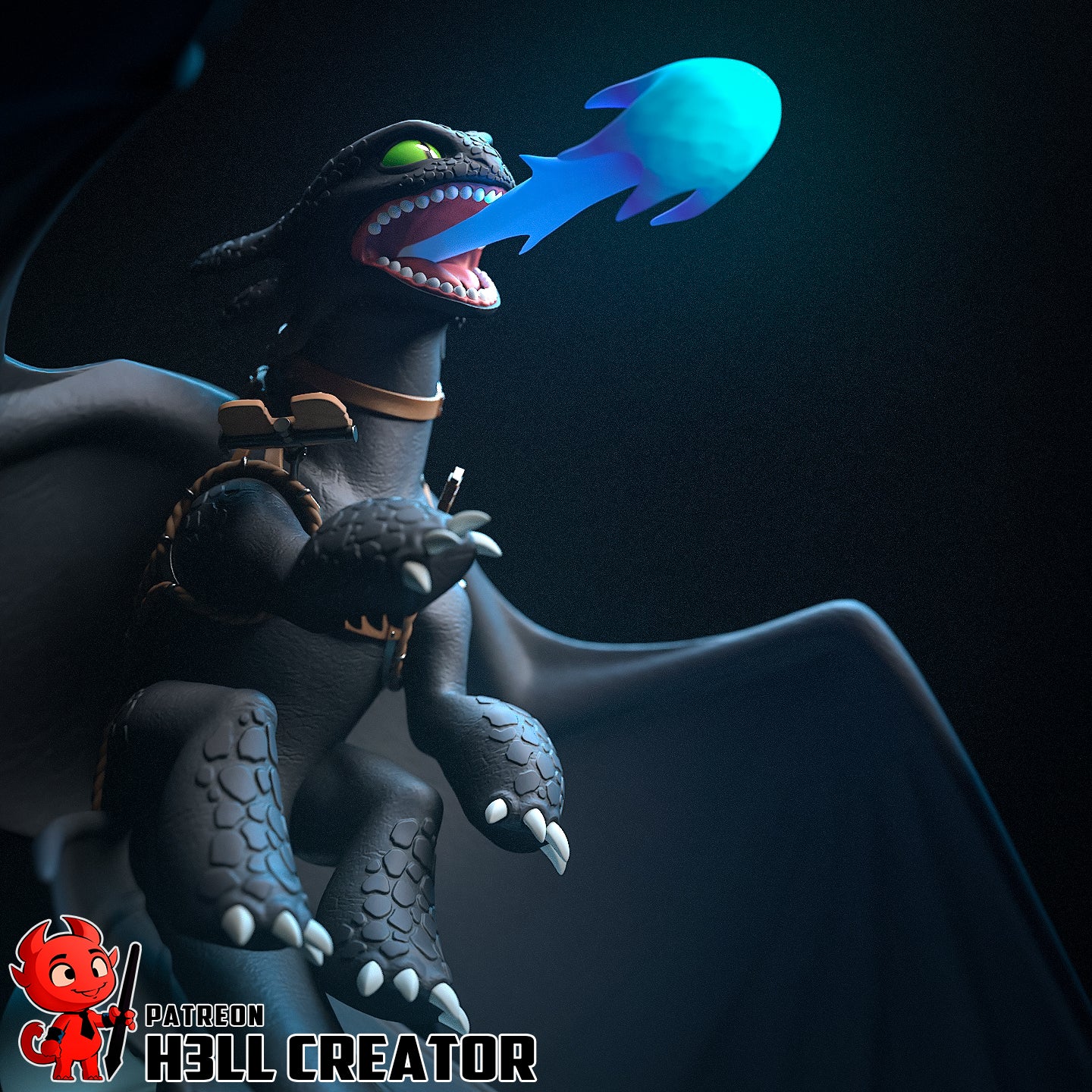 1:10 Night Dragon | Resin Garage Kit Figure Game Fan Art | h3LL creator