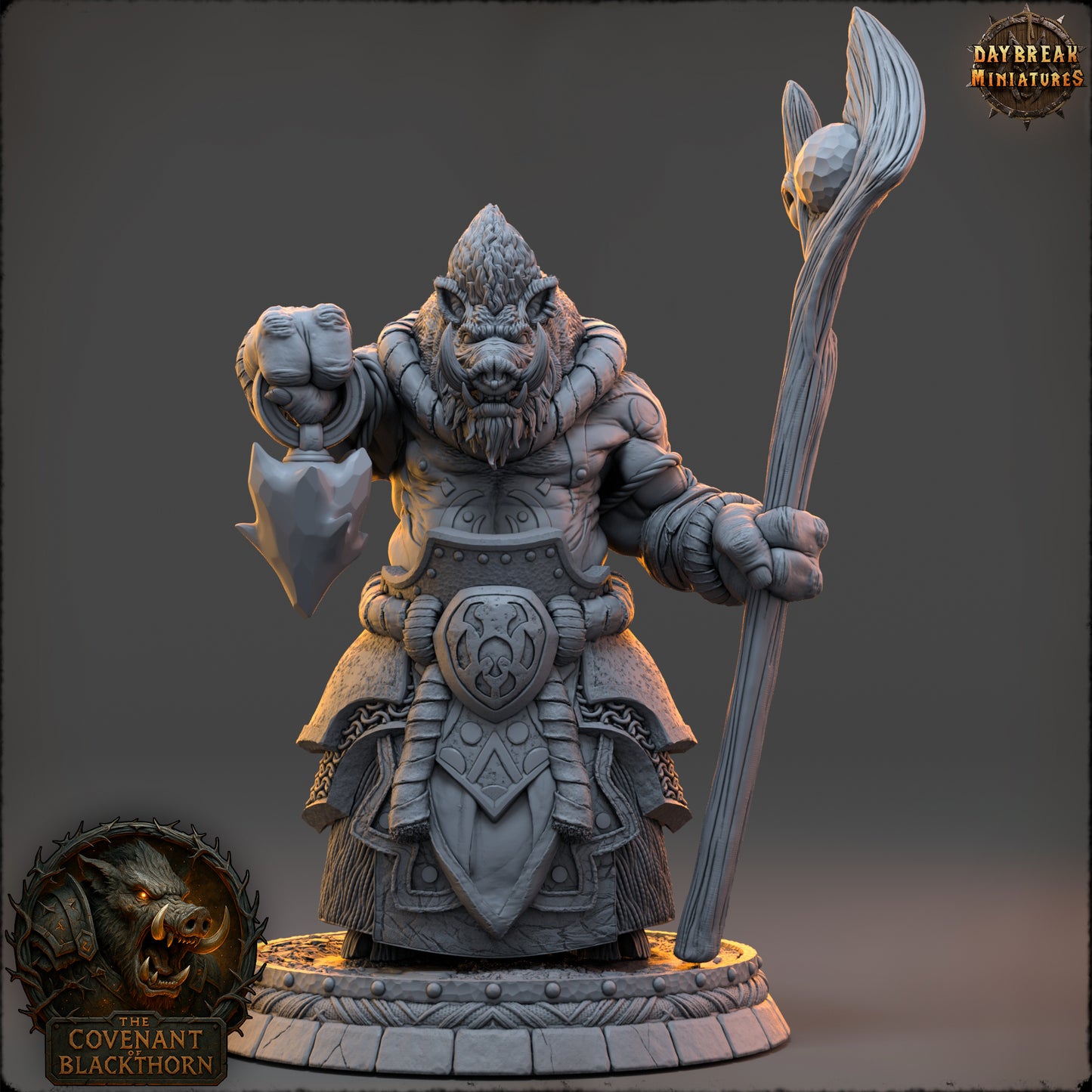 Boar Folk - The Covenant of Blackthorn | Tabletop or Display Scale | D&D Mini | Daybreak Miniatures