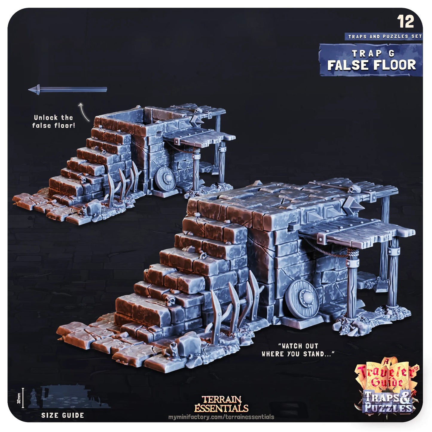 Traps and Puzzles, Functional, Dungeon Crawl | TTRPG Dollhouse Scatter Miniature | Terrain Essentials