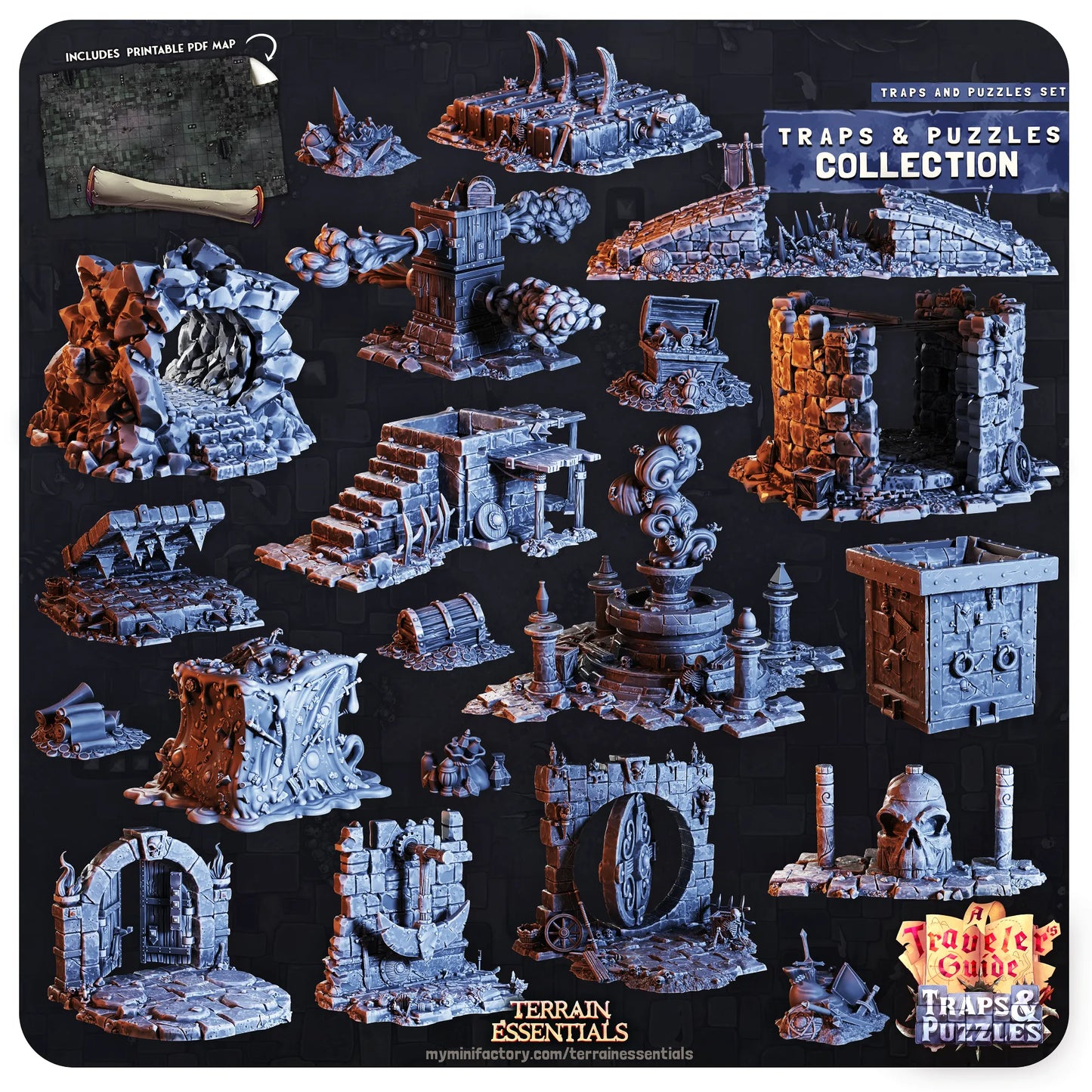 Traps and Puzzles, Functional, Dungeon Crawl | TTRPG Dollhouse Scatter Miniature | Terrain Essentials