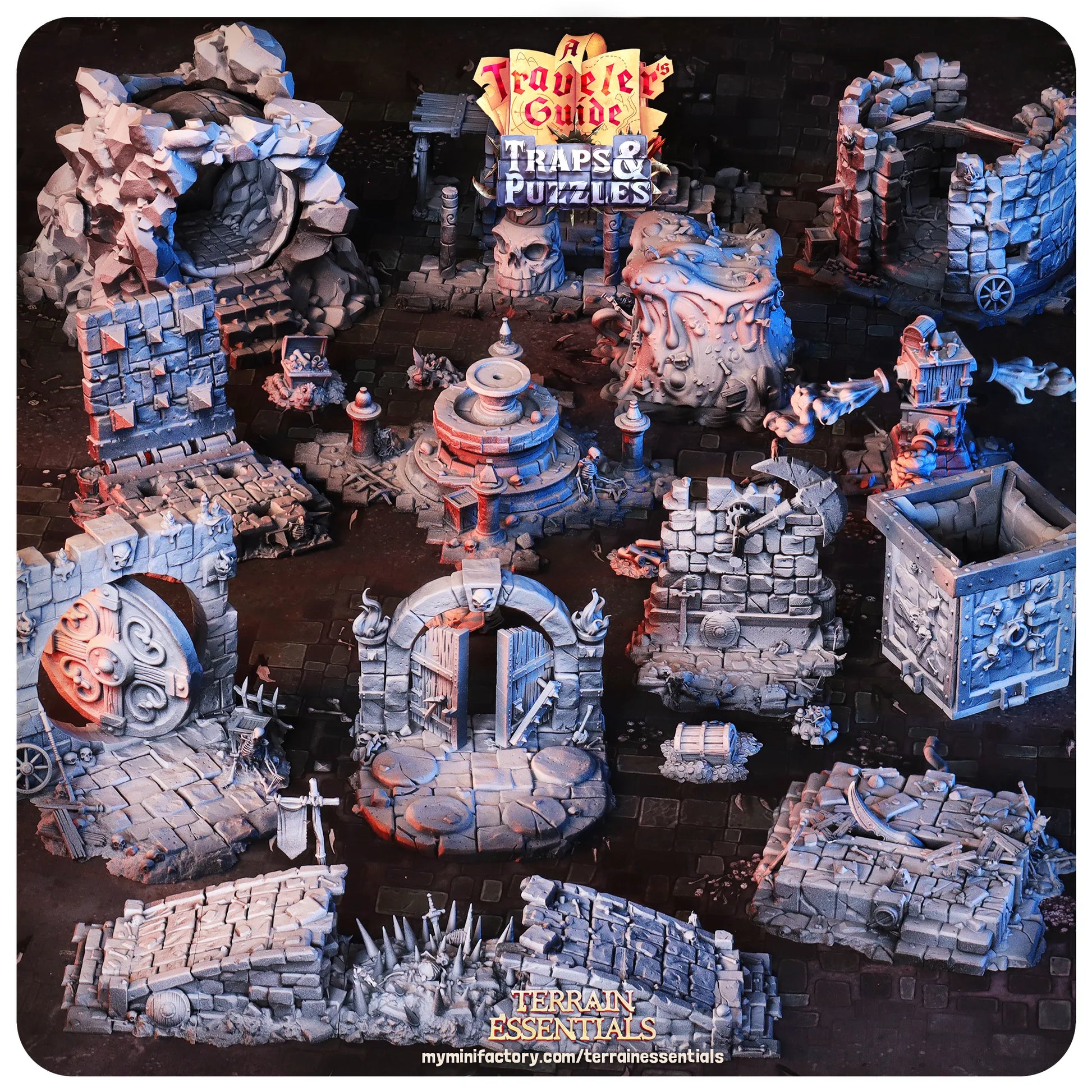 Traps and Puzzles, Functional, Dungeon Crawl | TTRPG Dollhouse Scatter Miniature | Terrain Essentials