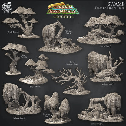 Swamp Set | TTRPG Scatter Diorama Dollhouse Miniature | Terrain Essentials